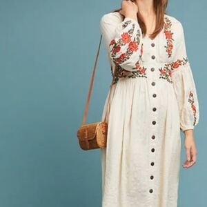 Floral Embroidered White Dress